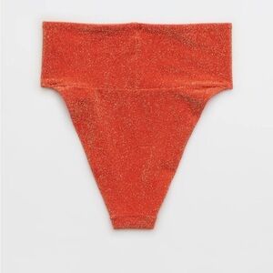 Aerie Sparkle Banded High Cut Cheeky Bikini Bottom, size XS, new!